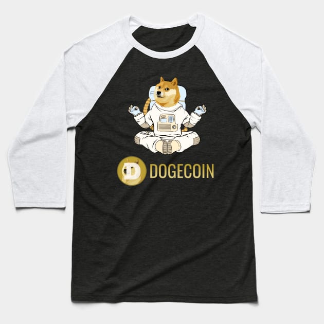 Dogecoin coin Crypto coin Cryptocurrency Baseball T-Shirt by JayD World